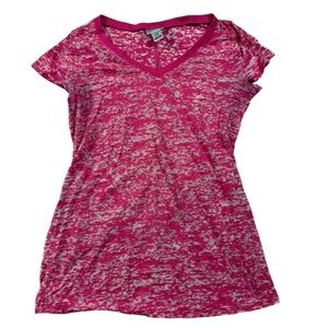 Motherhood Maternity Pink Heathered Short Sleeve Pocket Tee – Size Medium